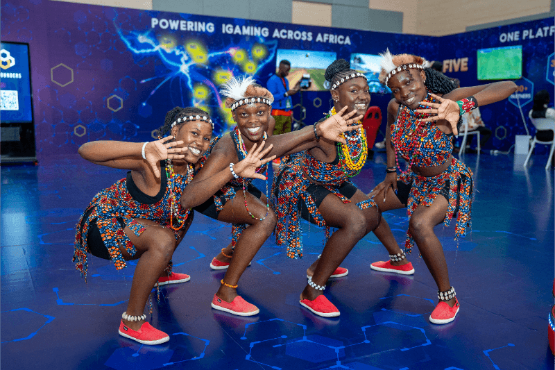 Attendees having a good time at the entertainment zone during the iGaming AFRIKA Summit in Nairobi, Kenya